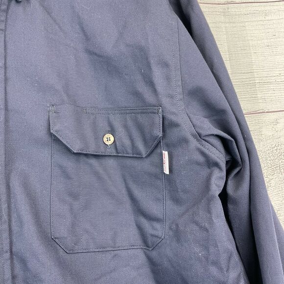 Tyndale Flame Resistant ARC Rating 8.6 Blue Shirt Size L Long Sleeve Button Down - Picture 3 of 10